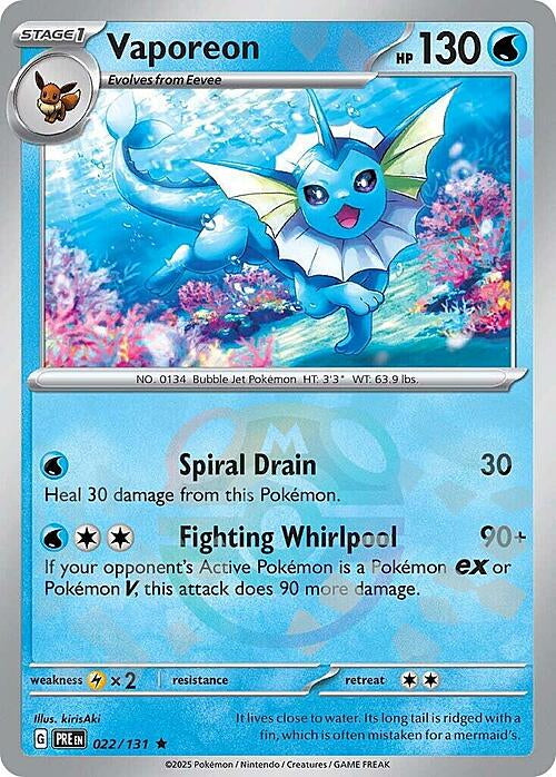 Prismatic Evolutions Vaporeon #022/131 Masterball